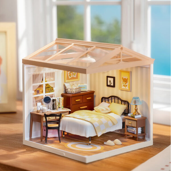 Robotime, DIY Huisje Super Creator Sweet Dream Bedroom,  DW009, 16,3x16,3x15,2cm - Afbeelding 2