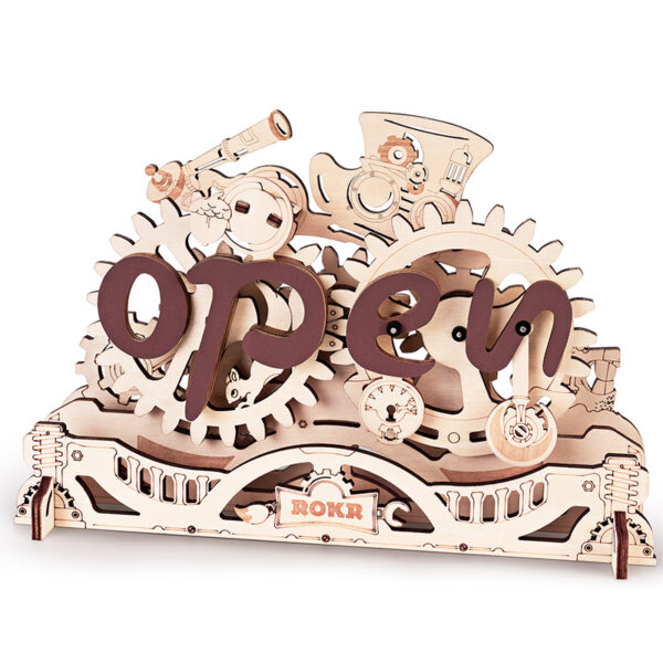 Robotime, 3D DIY Houten Bouwpakket Open Closed Sign,  LK506, 23x1,5x15,5cm