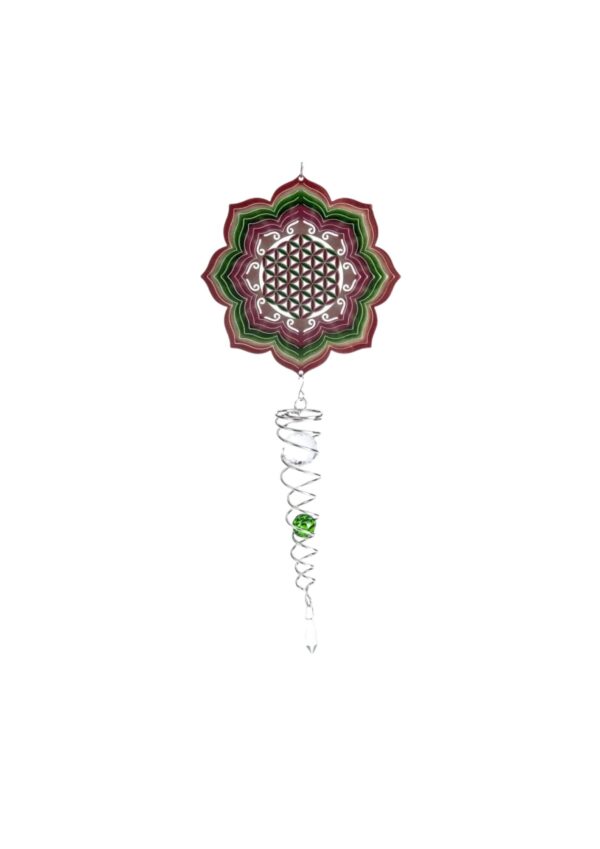 Windspinner, Spin Art, Flower Of Life Artist Crystal Tail, ACTFOL, totale lengte 60cm