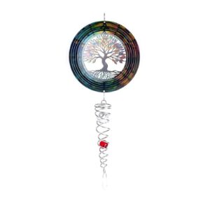 Windspinner, Spin Art, Tree Of Life Multi-Coloured Artist Crystal Tail, ACTTOLMC, totale lengte 60 cm