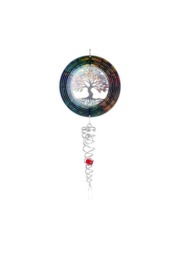 Windspinner, Spin Art, Tree Of Life Multi-Coloured Artist Crystal Tail, ACTTOLMC, totale lengte 60 cm