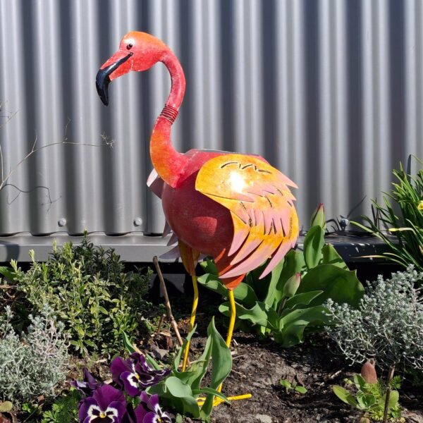 Plantenbak Flamingo, Metaal, Tuindecoratie, Art Bizniz, BW24111, 38x19x49cm - Afbeelding 2