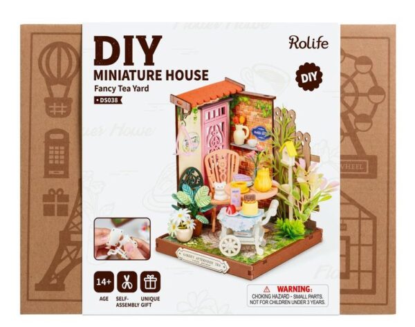 Robotime, DIY Huisje Fancy Tea Yard,  DS038, 11x10x10,5cm - Afbeelding 6