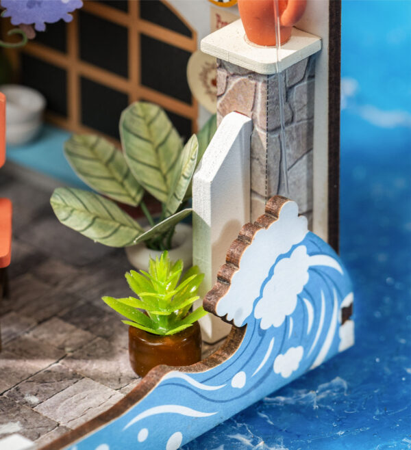 Robotime, DIY Huisje Sea Holiday Restaurant,  DS039, 10x9,x13cm - Afbeelding 5