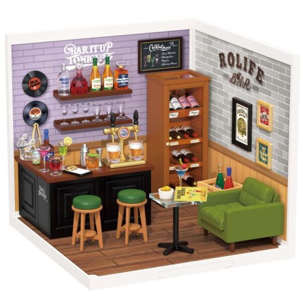 Robotime, DIY Huisje Super Creator Leisurely Cheers Bar,  DW012, 16,3x16,3x15,2cm