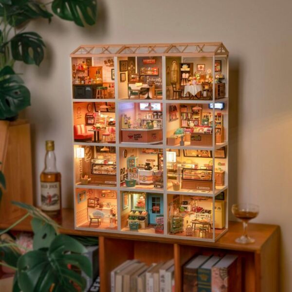 Robotime, DIY Huisje Super Creator Leisurely Cheers Bar,  DW012, 16,3x16,3x15,2cm - Afbeelding 5