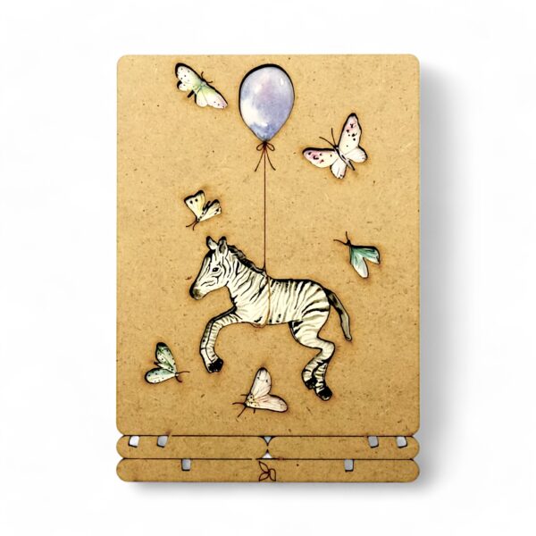 POP-UP ART- Laurie van Houts - Zebra Blue Balloon - KOMONI - LVH8 - Afbeelding 3