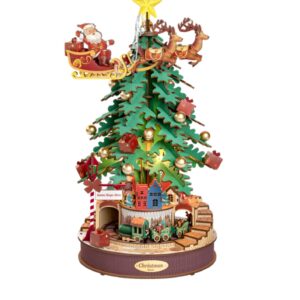 Robotime, Muziekdoos Hout DIY 3D Puzzel Christmas Melody Tree,  AMS01, 30x30x40cm