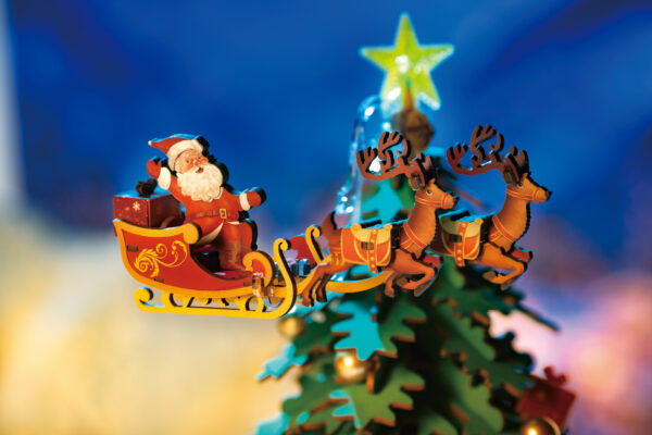 Robotime, Muziekdoos Hout DIY 3D Puzzel Christmas Melody Tree,  AMS01, 30x30x40cm - Afbeelding 3