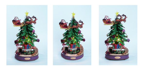 Robotime, Muziekdoos Hout DIY 3D Puzzel Christmas Melody Tree,  AMS01, 30x30x40cm - Afbeelding 4
