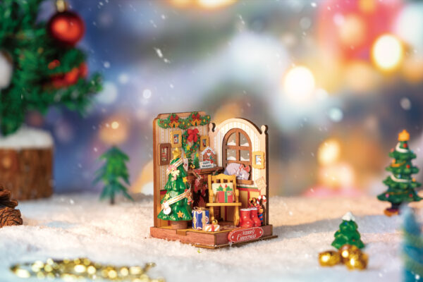 Robotime, DIY Huisje Christmas Fireplace,  DS041, 7x7x9,5cm - Afbeelding 5
