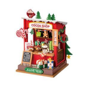 Robotime, DIY Huisje Christmas Cocoa Shop,  DS042, 8,7x7x10,5cm