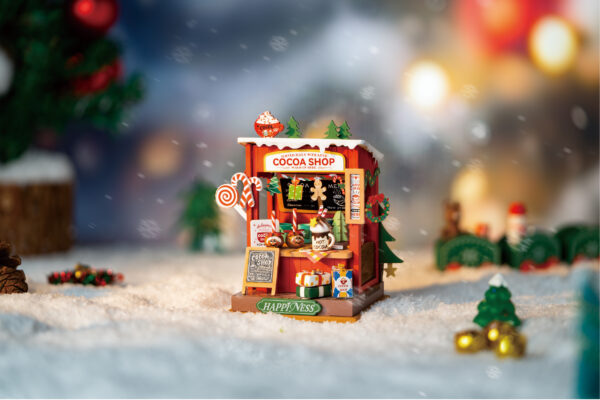 Robotime, DIY Huisje Christmas Cocoa Shop,  DS042, 8,7x7x10,5cm - Afbeelding 5