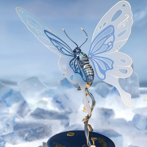 Robotime, 3D DIY Kunststof Bouwpakket Vlinder/ Butterfly Blue,  MI05B, 15,5x14,5x23cm - Afbeelding 4