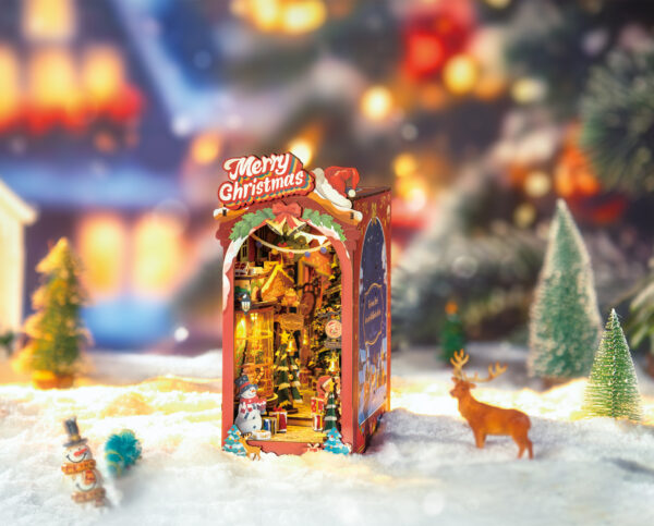 Robotime, DIY Book Nook Boekensteun Christmas Street,  TGC06, 19x12,6x25,5cm - Afbeelding 3