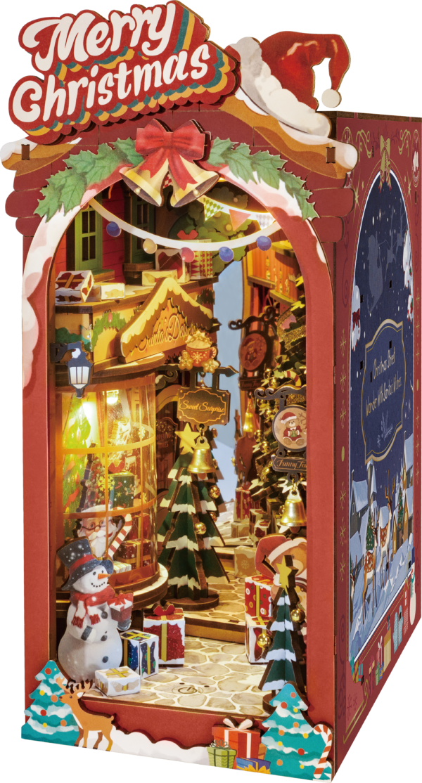 Robotime, DIY Book Nook Boekensteun Christmas Street,  TGC06, 19x12,6x25,5cm - Afbeelding 6