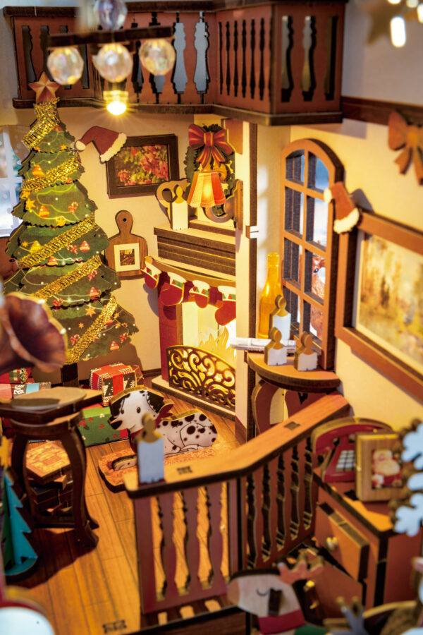 Robotime, DIY Book Nook Boekensteun Christmas Indoor Scene,  TGC07, 21,8x13,6x24,7 cm - Afbeelding 3