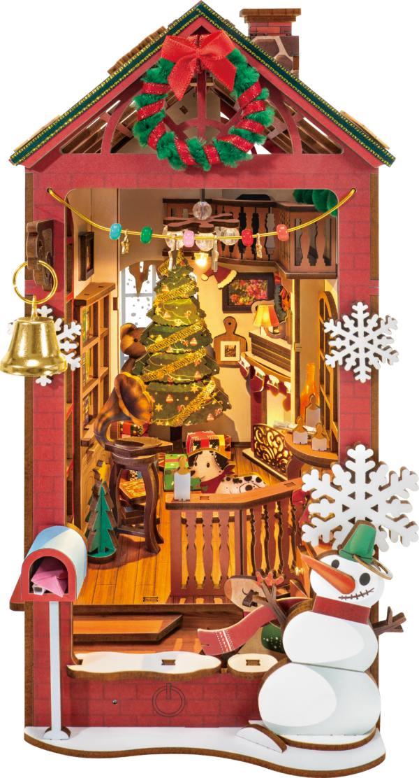 Robotime, DIY Book Nook Boekensteun Christmas Indoor Scene,  TGC07, 21,8x13,6x24,7 cm