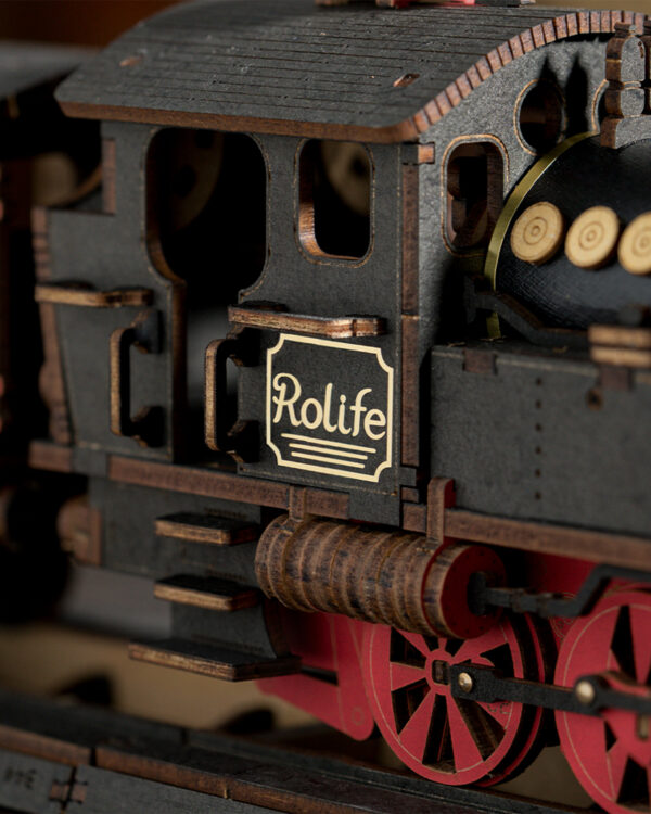 Robotime, DIY 3D Houten Modelbouwpakket, Steam Journey, TGS01, 37,6x11,3x14,5cm - Afbeelding 8