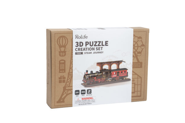 Robotime, DIY 3D Houten Modelbouwpakket, Steam Journey, TGS01, 37,6x11,3x14,5cm - Afbeelding 16