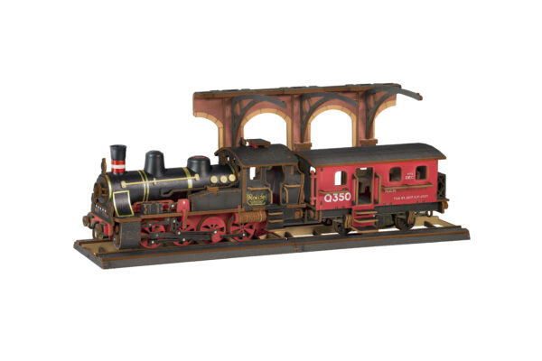 Robotime, DIY 3D Houten Modelbouwpakket, Steam Journey, TGS01, 37,6x11,3x14,5cm