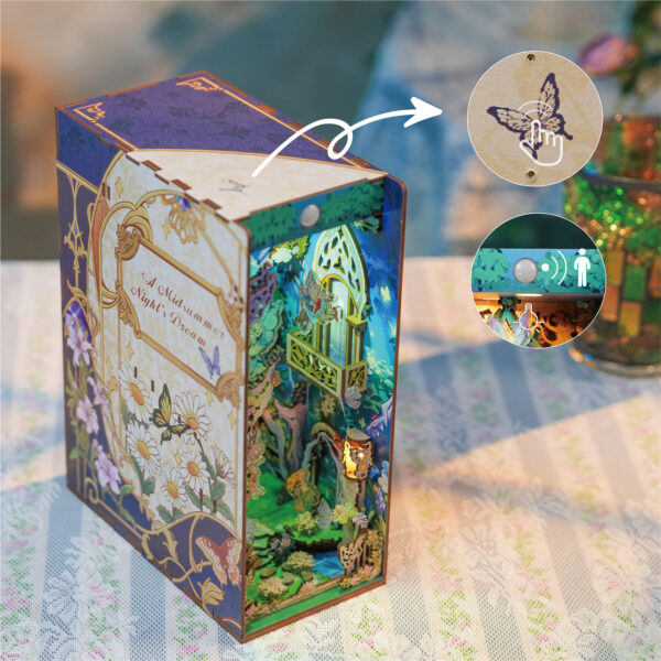Tonecheer, DIY Book Nook, A Midsummer Night's Dream inclusief Dust-cover, TQ130, 24,5x18x10cm - Afbeelding 9