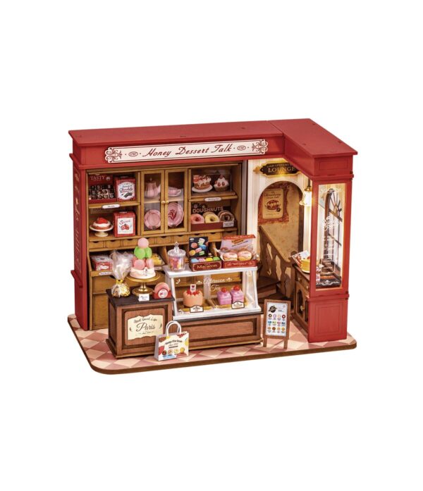 Robotime, DIY Huisje Honey Dessert Talk met LED verlichting,  DG168, 23x13,5x17,3cm
