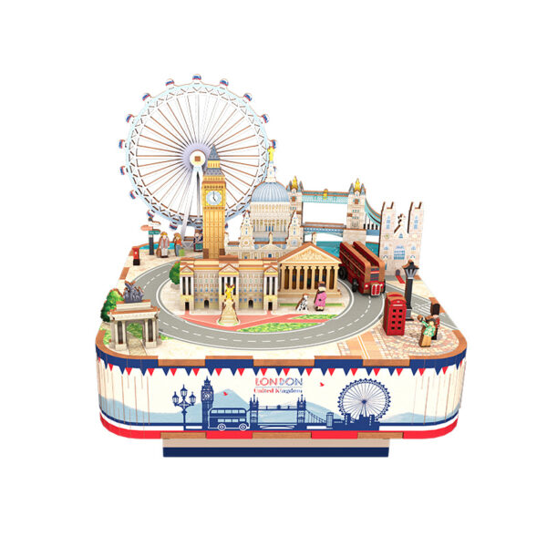 Tonecheer, Muziekdoosje, DIY 3D Houten Puzzel, London, TQ066, 14x14x14,5cm