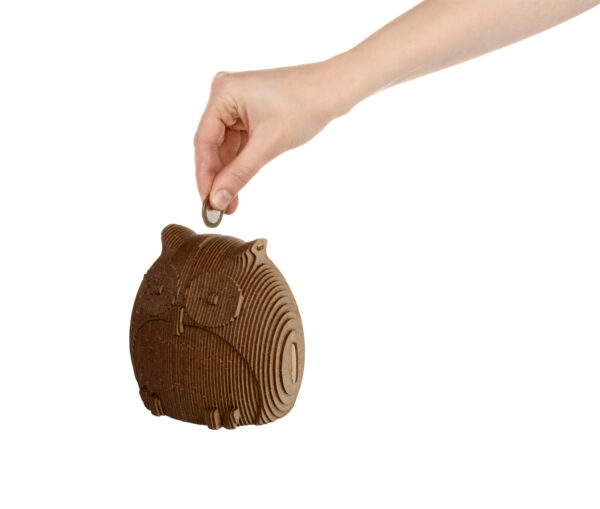 Eco Wood Art (EWA) 3D Houten Bouwset Spaarpot Uil/Owl, 3809, 15x9,1x15,7cm