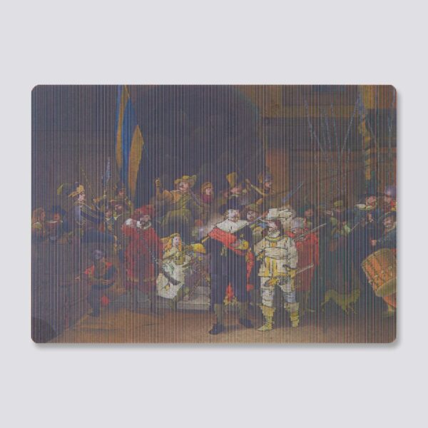 Lenticular Magnet Orange Panda 3D After The Night Watch by Rembrandt van Rijn 183OP Verpakt per 10 stuks