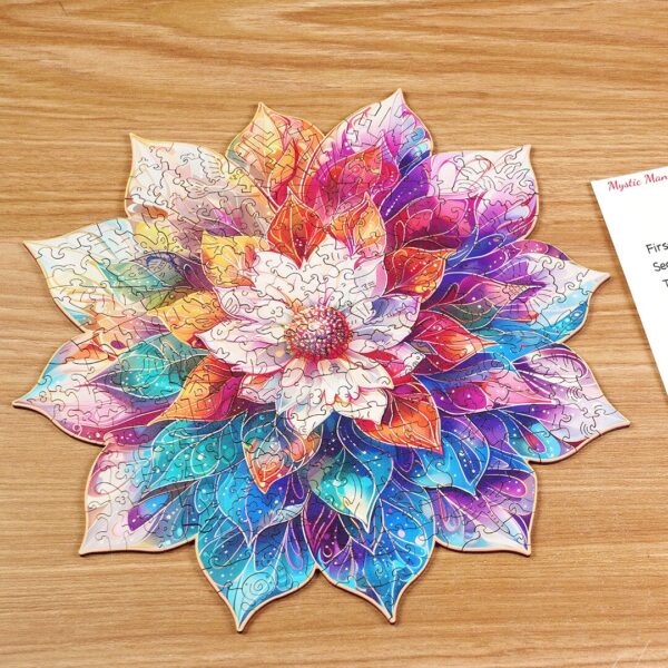 Robotime, Houten Legpuzzel Mystic Mandala Flower, TA001, 28,3x28,7cm - Afbeelding 5