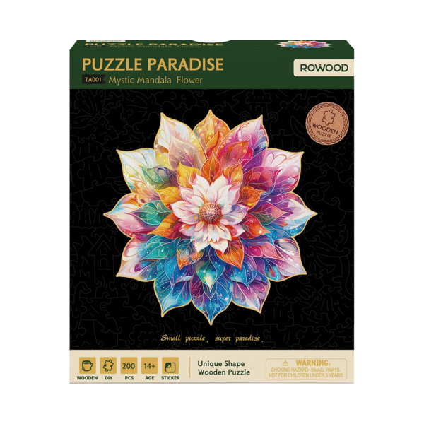 Robotime, Houten Legpuzzel Mystic Mandala Flower, TA001, 28,3x28,7cm - Afbeelding 7