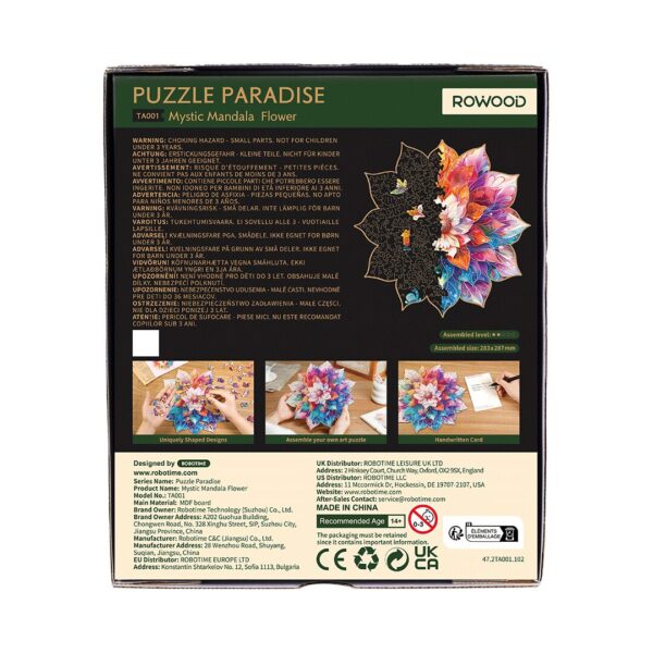 Robotime, Houten Legpuzzel Mystic Mandala Flower, TA001, 28,3x28,7cm - Afbeelding 6