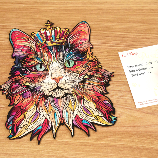 Robotime, Houten Legpuzzel Cat King, TA002, 26x31,6cm - Afbeelding 2