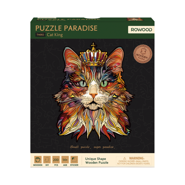 Robotime, Houten Legpuzzel Cat King, TA002, 26x31,6cm - Afbeelding 6