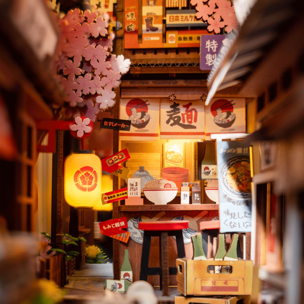 Robotime, DIY Book Nook Boekensteun Sakura Wine Alley, TGB11, 11,1x19,5x22,1cm - Afbeelding 3