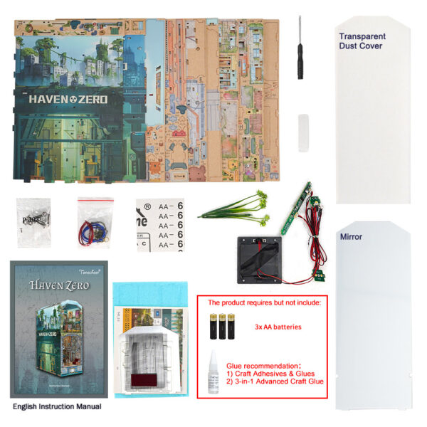 Tonecheer, DIY Book Nook, Haven Zero Bookend, TQ132, 26,3x19x10cm - Afbeelding 2