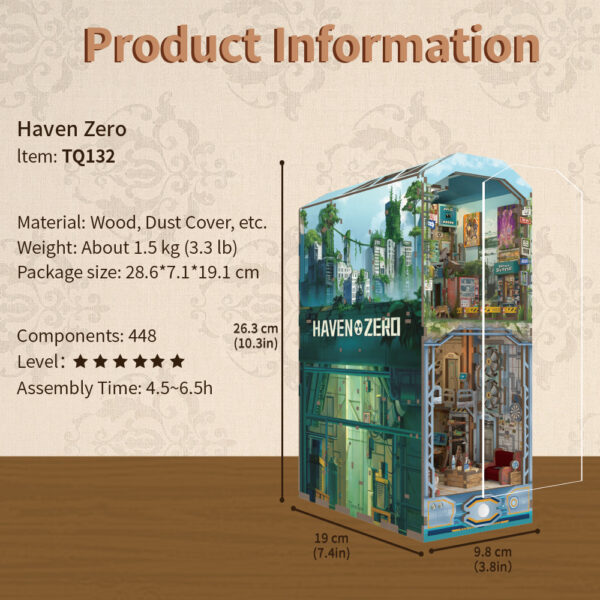 Tonecheer, DIY Book Nook, Haven Zero Bookend, TQ132, 26,3x19x10cm - Afbeelding 4