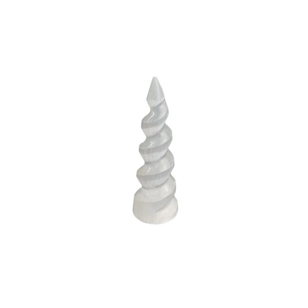 Spiraalvormige toren Seleniet, ca. 250-350 gram