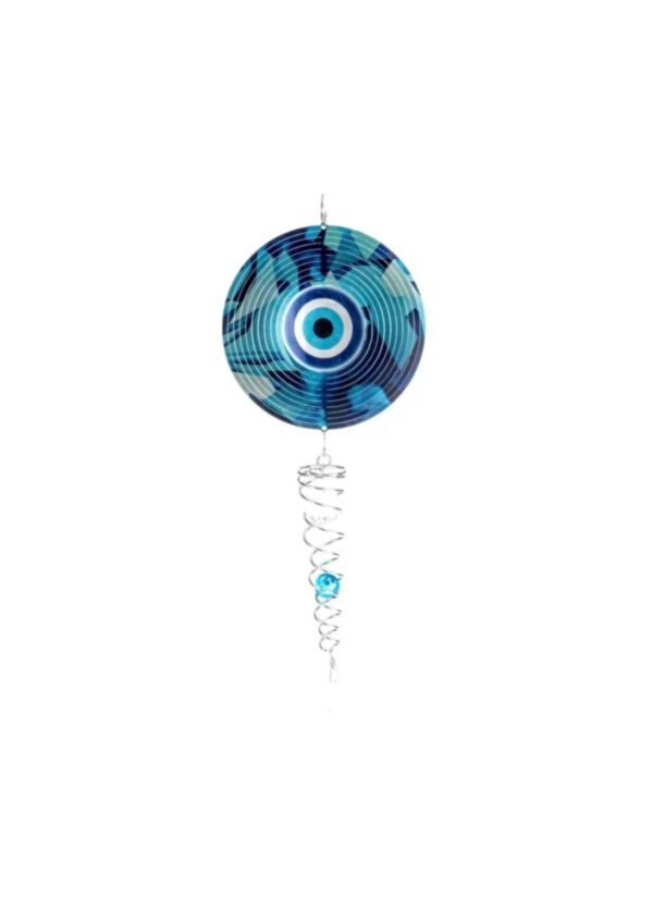 Windspinner, Spin Art, Evil Eye Charm/Boze oog talisman Artist Crystal Tail, ACTEVE