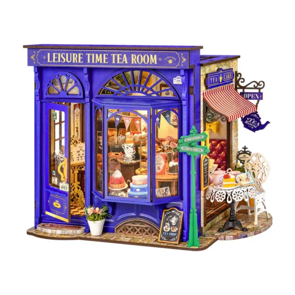 Robotime, DIY Huisje Leisure Time Tea Room, DG171, 18x15,5x24cm - Afbeelding 4