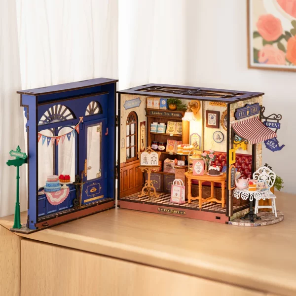 Robotime, DIY Huisje Leisure Time Tea Room, DG171, 18x15,5x24cm - Afbeelding 2