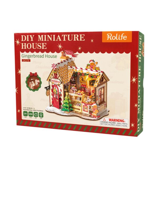 Robotime, Gingerbread House, DIY Miniatuurhuis, DG176, 23,5x17,5x22 cm - Afbeelding 2