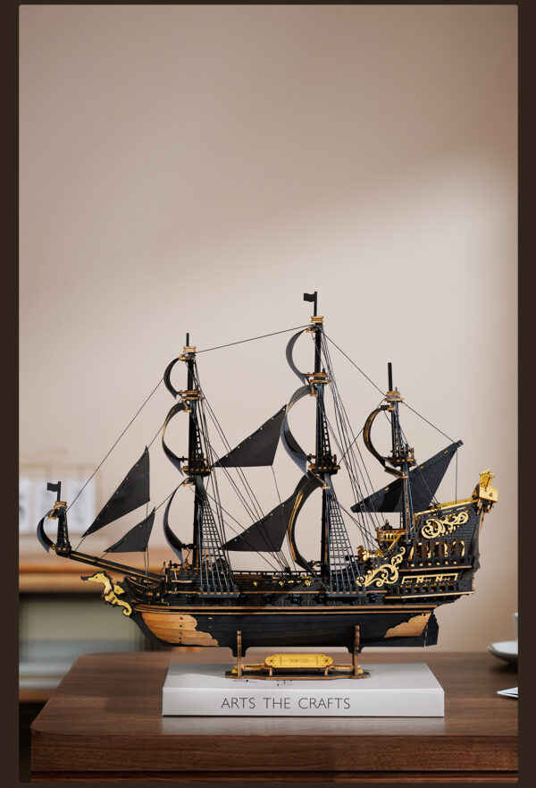 Robotime, 3D Houten Puzzel, The Seahorse Barque, MCB02, 39x18x47cm - Afbeelding 9