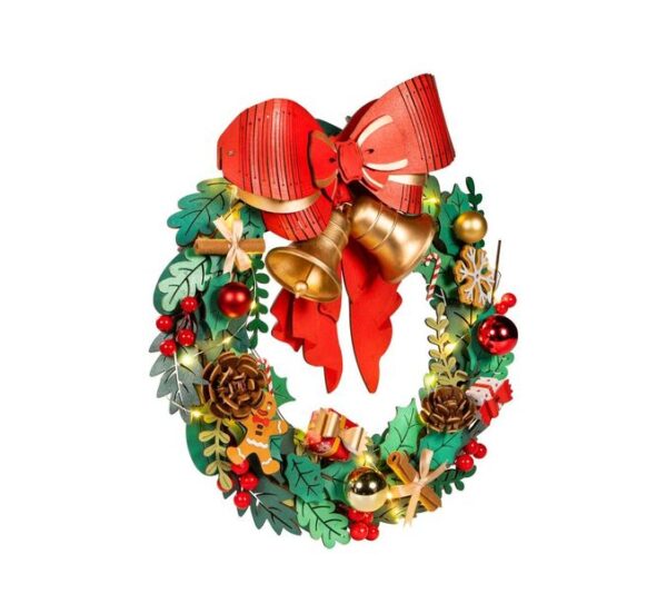 Robotime, Christmas Wreath, TGL04, 40,5x40x9,2 cm - Afbeelding 2