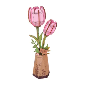 Robotime, DIY Wooden Flower Pink Tulip, TW082, 9x6,5x22,5