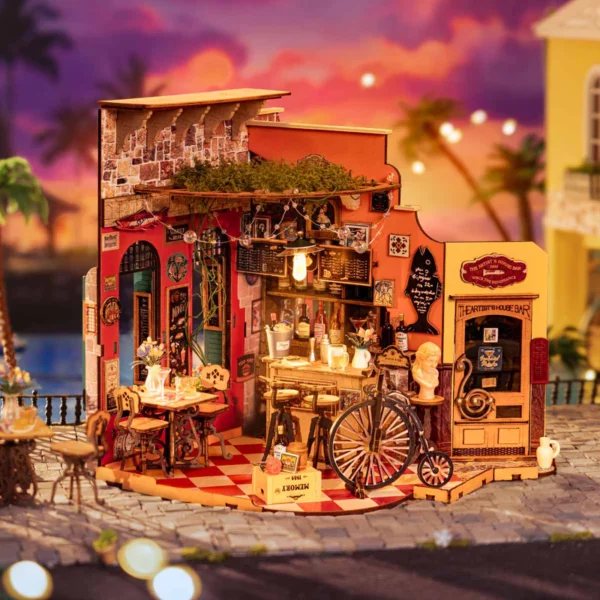Robotime Cheers Bar & Dining DIY Miniatuurhuis, DG173 - Afbeelding 3