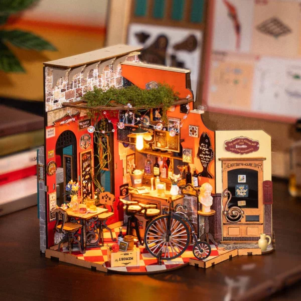 Robotime Cheers Bar & Dining DIY Miniatuurhuis, DG173 - Afbeelding 4