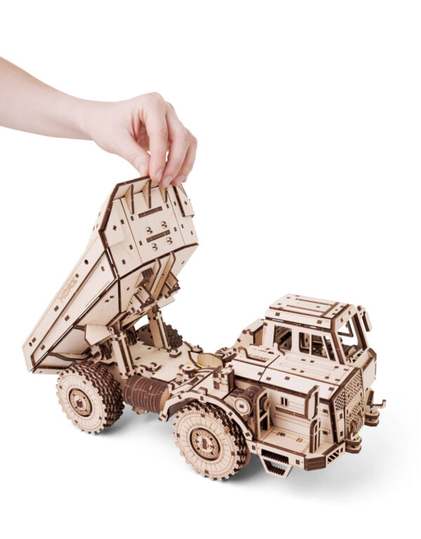Eco Wood Art (EWA) 3D Houten Bouwset, Dumptruck-earthmover, 4226, 10,3x11x21,5cm - Afbeelding 3