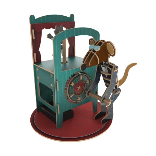 Ilo Build 3D Mechanische Houten Modelbouw Cat and Mouse Show, 0221, 20,5x20,5x23cm - Afbeelding 3